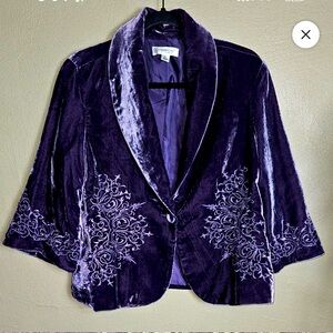 M003 // Coldwater Creek Velvet Purple Jacket/Blazer // PL